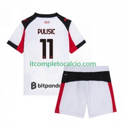Maglia AC Milan Christian Pulisic 11 Divisa Away 2025-2026 Manica Corta ,Bambino