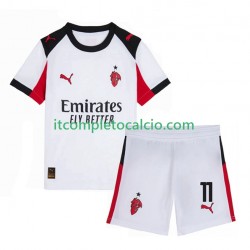 Maglia AC Milan Christian Pulisic 11 Divisa Away 2025-2026 Manica Corta ,Bambino