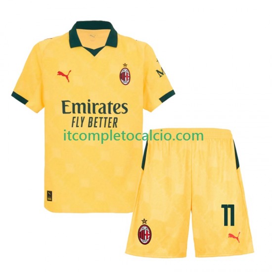 Maglia AC Milan Christian Pulisic 11 Terza Divisa 2025-2026 Manica Corta ,Bambino
