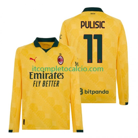 Maglia AC Milan Christian Pulisic 11 Terza Divisa 2025-2026 Manica Lunga ,Uomo