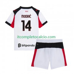 Maglia AC Milan Modrić Luca 14 Divisa Away 2025-2026 Manica Corta ,Bambino
