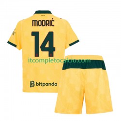 Maglia AC Milan Modrić Luca 14 Terza Divisa 2025-2026 Manica Corta ,Bambino