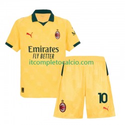 Maglia AC Milan Rafael Leao 10 Terza Divisa 2025-2026 Manica Corta ,Bambino