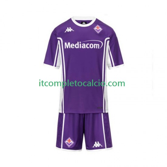 Maglia ACF Fiorentina Divisa Home 2025-2026 Manica Corta ,Bambino