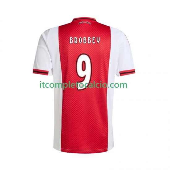 Maglia AFC Ajax Brian Brobbey 9 Divisa Home 2025-2026 Manica Corta ,Uomo