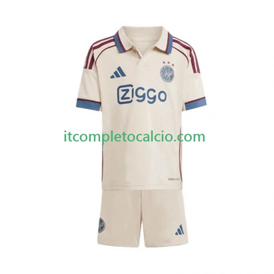Maglia AFC Ajax Terza Divisa 2025-2026 Manica Corta ,Bambino