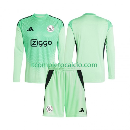 Maglia AFC Ajax Portiere Divisa Home 2025-2026 Manica Lunga ,Bambino