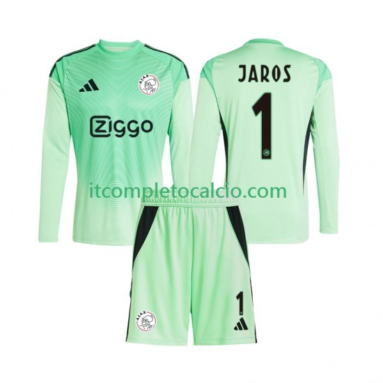 Maglia AFC Ajax Vitezslav Jaros 1 Portiere Divisa Home 2025-2026 Manica Lunga ,Bambino