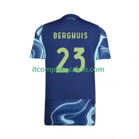 Maglia AFC Ajax Steven Berghuis 23 Divisa Away 2025-2026 Manica Corta ,Uomo