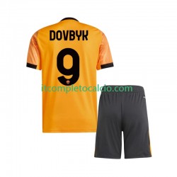 Maglia AS Roma Artem Dovbyk 9 Divisa Away 2025-2026 Manica Corta ,Bambino