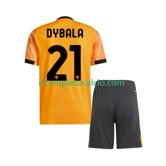 Maglia AS Roma Dybala 21 Divisa Away 2025-2026 Manica Corta ,Bambino