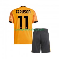 Maglia AS Roma Evan Ferguson 11 Divisa Away 2025-2026 Manica Corta ,Bambino
