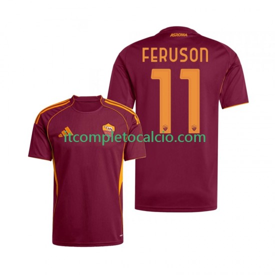 Maglia AS Roma Evan Ferguson 11 Divisa Home 2025-2026 Manica Corta ,Uomo