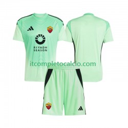 Maglia AS Roma Portiere Divisa Away Quarto Divisa 2025-2026 Manica Corta ,Bambino