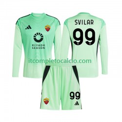 Maglia AS Roma Mile Svilar 99 Portiere Divisa Away Quarto Divisa 2025-2026 Manica Lunga ,Bambino