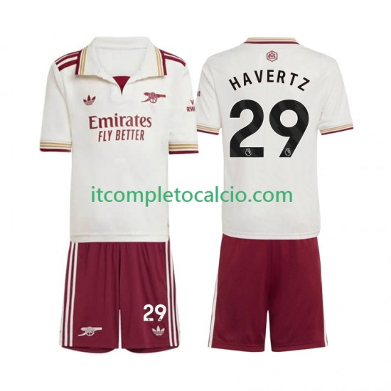 Maglia Arsenal Kai Havertz 29 Terza Divisa 2025-2026 Manica Corta ,Bambino