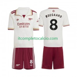 Maglia Arsenal Martin Odegaard 8 Terza Divisa 2025-2026 Manica Corta ,Bambino