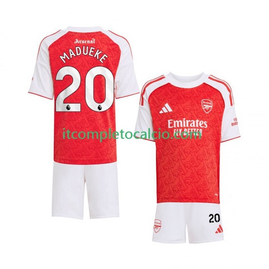 Maglia Arsenal Noni Madueke 20 Divisa Home 2025-2026 Manica Corta ,Bambino