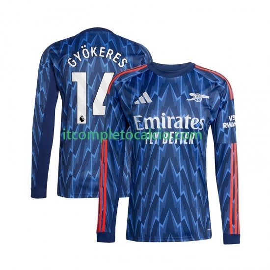 Maglia Arsenal Viktor Gyokeres 14 Divisa Away 2025-2026 Manica Lunga ,Uomo