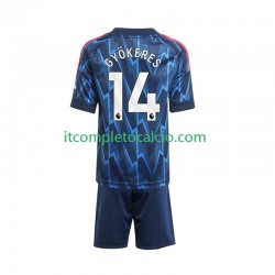 Maglia Arsenal Viktor Gyokeres 14 Divisa Away 2025-2026 Manica Corta ,Bambino