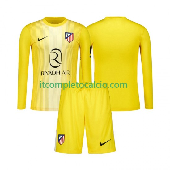 Maglia Atlético Madrid Portiere Divisa Home 2025-2026 Manica Lunga ,Bambino
