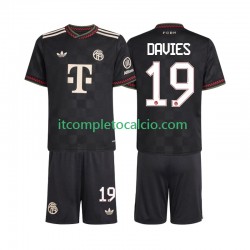 Maglia FC Bayern München Alphonso Davies 19 Terza Divisa 2025-2026 Manica Corta ,Bambino