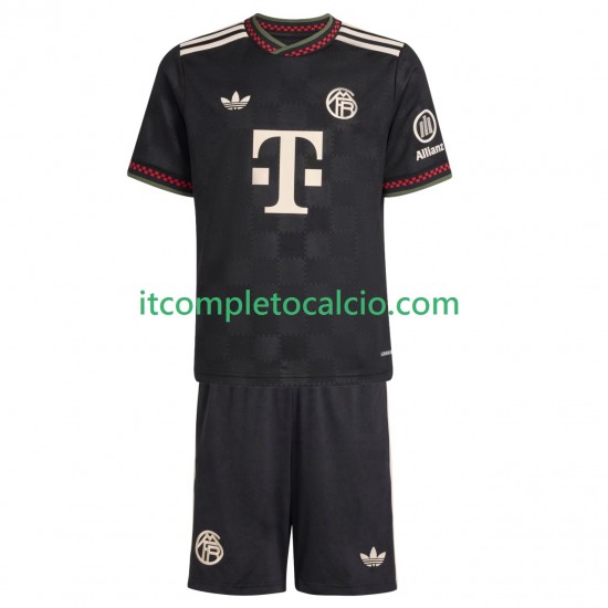 Maglia FC Bayern München Terza Divisa 2025-2026 Manica Corta ,Bambino