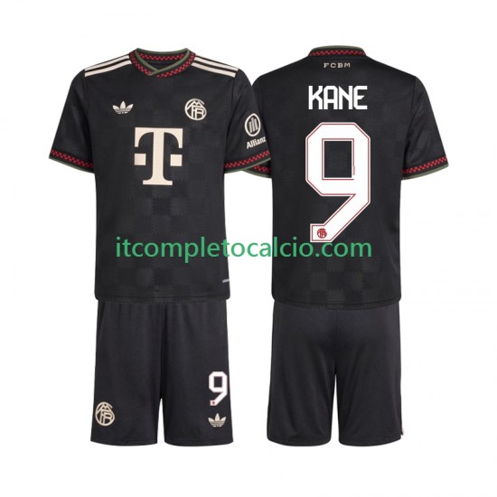 Maglia FC Bayern München Harry Kane 9 Terza Divisa 2025-2026 Manica Corta ,Bambino