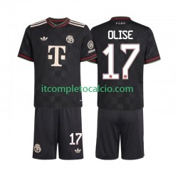 Maglia FC Bayern München Michael Olise 17 Terza Divisa 2025-2026 Manica Corta ,Bambino