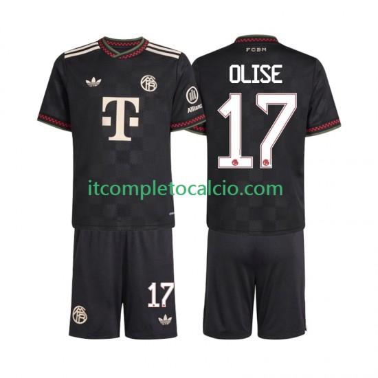 Maglia FC Bayern München Michael Olise 17 Terza Divisa 2025-2026 Manica Corta ,Bambino