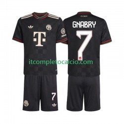 Maglia FC Bayern München Serge Gnabry 7 Terza Divisa 2025-2026 Manica Corta ,Bambino