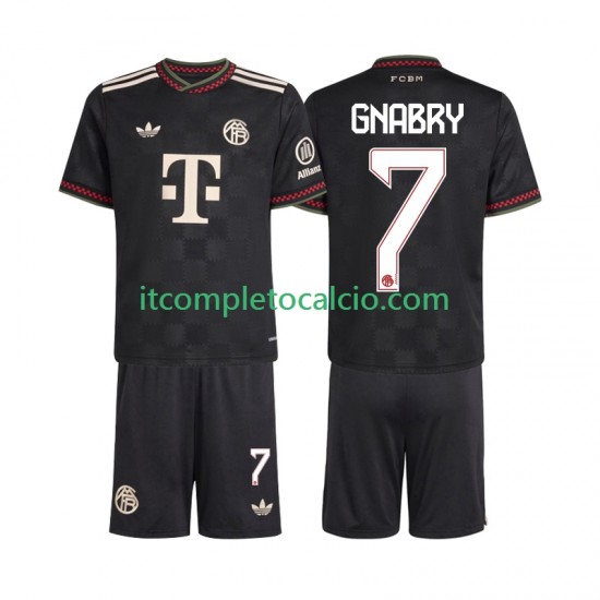 Maglia FC Bayern München Serge Gnabry 7 Terza Divisa 2025-2026 Manica Corta ,Bambino