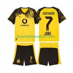Maglia Borussia Dortmund Jobe Bellingham 7 Divisa Home 2025-2026 Manica Corta ,Bambino