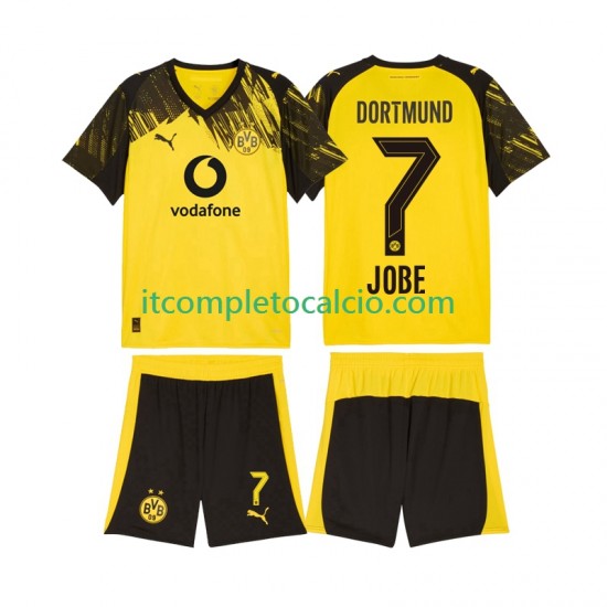 Maglia Borussia Dortmund Jobe Bellingham 7 Divisa Home 2025-2026 Manica Corta ,Bambino