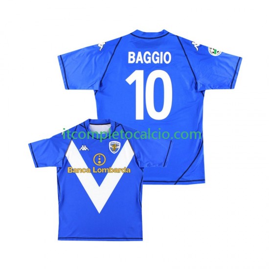 Maglia Brescia Calcio Baggio 10 2003 Retro Divisa Home 2004 Manica Corta ,Uomo