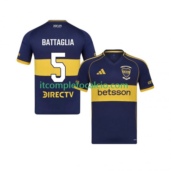 Maglia CA Boca Juniors Rodrigo Battaglia 5 Divisa Home 2025-2026 Manica Corta ,Uomo