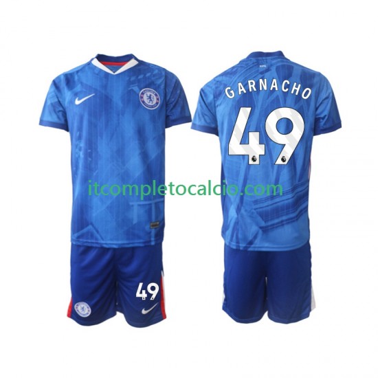 Maglia Chelsea Alejandro Garnacho 49 Divisa Home 2025-2026 Manica Corta ,Bambino
