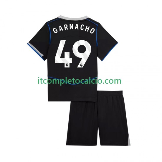 Maglia Chelsea Alejandro Garnacho 49 Terza Divisa 2025-2026 Manica Corta ,Bambino