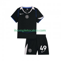 Maglia Chelsea Alejandro Garnacho 49 Terza Divisa 2025-2026 Manica Corta ,Bambino