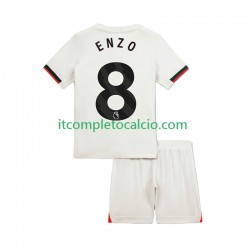 Maglia Chelsea Enzo Fernandez 8 Divisa Away 2025-2026 Manica Corta ,Bambino