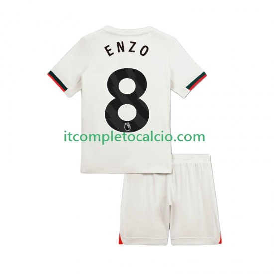 Maglia Chelsea Enzo Fernandez 8 Divisa Away 2025-2026 Manica Corta ,Bambino
