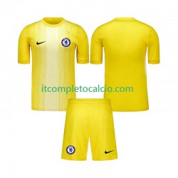 Maglia Chelsea Portiere Terza Divisa 2025-2026 Manica Corta ,Bambino