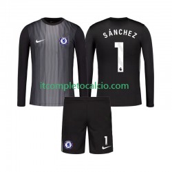 Maglia Chelsea Robert Sanchez 1 Portiere Divisa Home 2025-2026 Manica Lunga ,Bambino