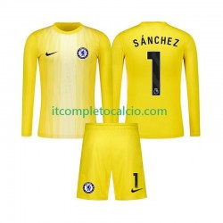 Maglia Chelsea Robert Sanchez 1 Portiere Terza Divisa 2025-2026 Manica Lunga ,Bambino