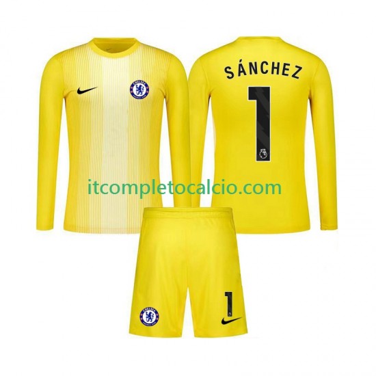 Maglia Chelsea Robert Sanchez 1 Portiere Terza Divisa 2025-2026 Manica Lunga ,Bambino