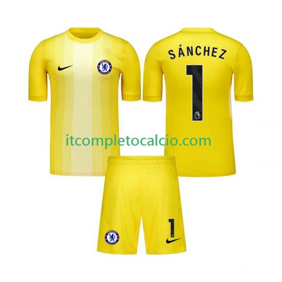 Maglia Chelsea Robert Sanchez 1 Portiere Terza Divisa 2025-2026 Manica Corta ,Bambino