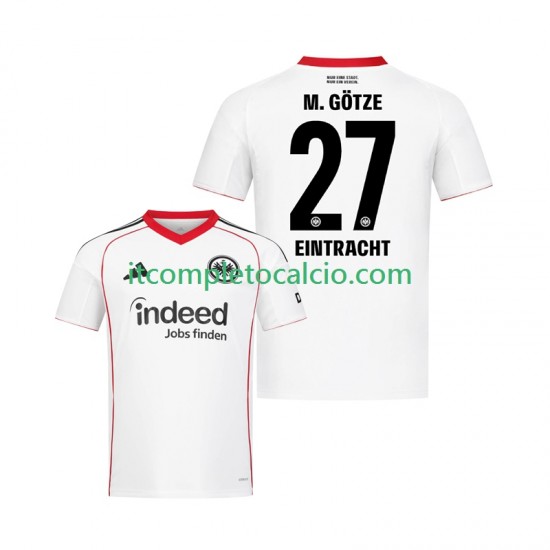 Maglia Eintracht Frankfurt Mario Gotze 27 Divisa Away 2025-2026 Manica Corta ,Uomo