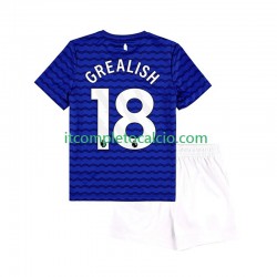 Maglia Everton Jack Grealish 18 Divisa Home 2025-2026 Manica Corta ,Bambino