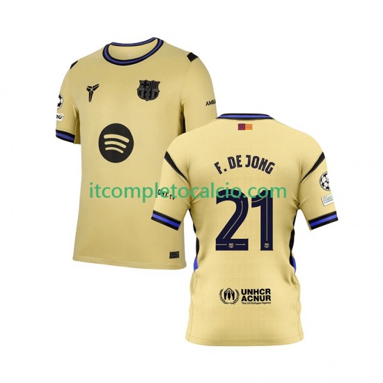 Maglia FC Barcelona Frenkie de Jong 21 Champions League Divisa Away 2025-2026 Manica Corta ,Uomo