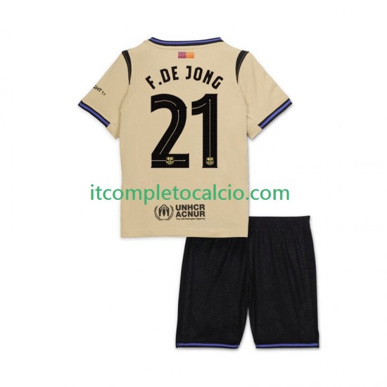 Maglia FC Barcelona Frenkie de Jong 21 UCL Divisa Away 2025-2026 Manica Corta ,Bambino